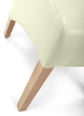 Krista Roll Back Bonded Leather Ivory Dining Chair - Blythe Living