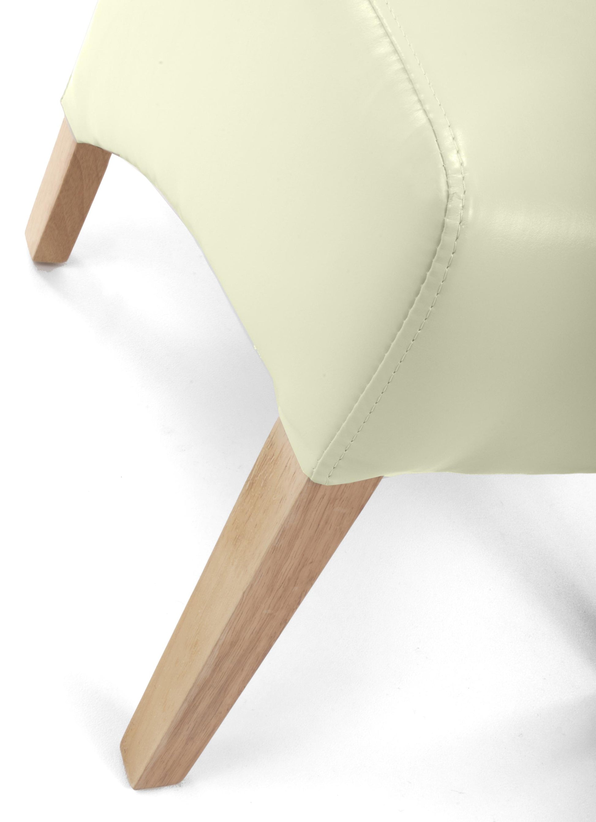 Krista Roll Back Bonded Leather Ivory Dining Chair - Blythe Living