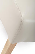 Krista Roll Back Bonded Leather Ivory Dining Chair - Blythe Living