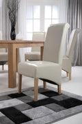 Krista Roll Back Bonded Leather Ivory Dining Chair - Blythe Living