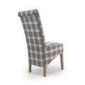 Krista Roll Back Herringbone Check Cappuccino Dining Chair - Blythe Living
