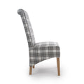 Krista Roll Back Herringbone Check Cappuccino Dining Chair - Blythe Living