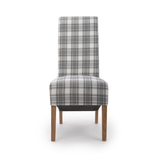 Krista Roll Back Herringbone Check Cappuccino Dining Chair - Blythe Living