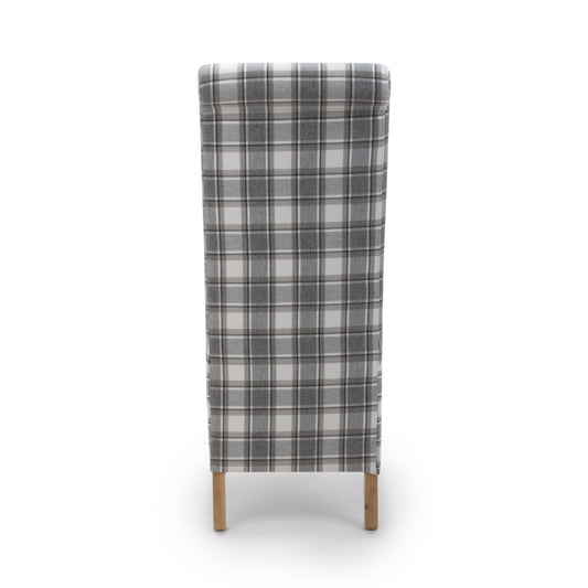 Krista Roll Back Herringbone Check Cappuccino Dining Chair - Blythe Living