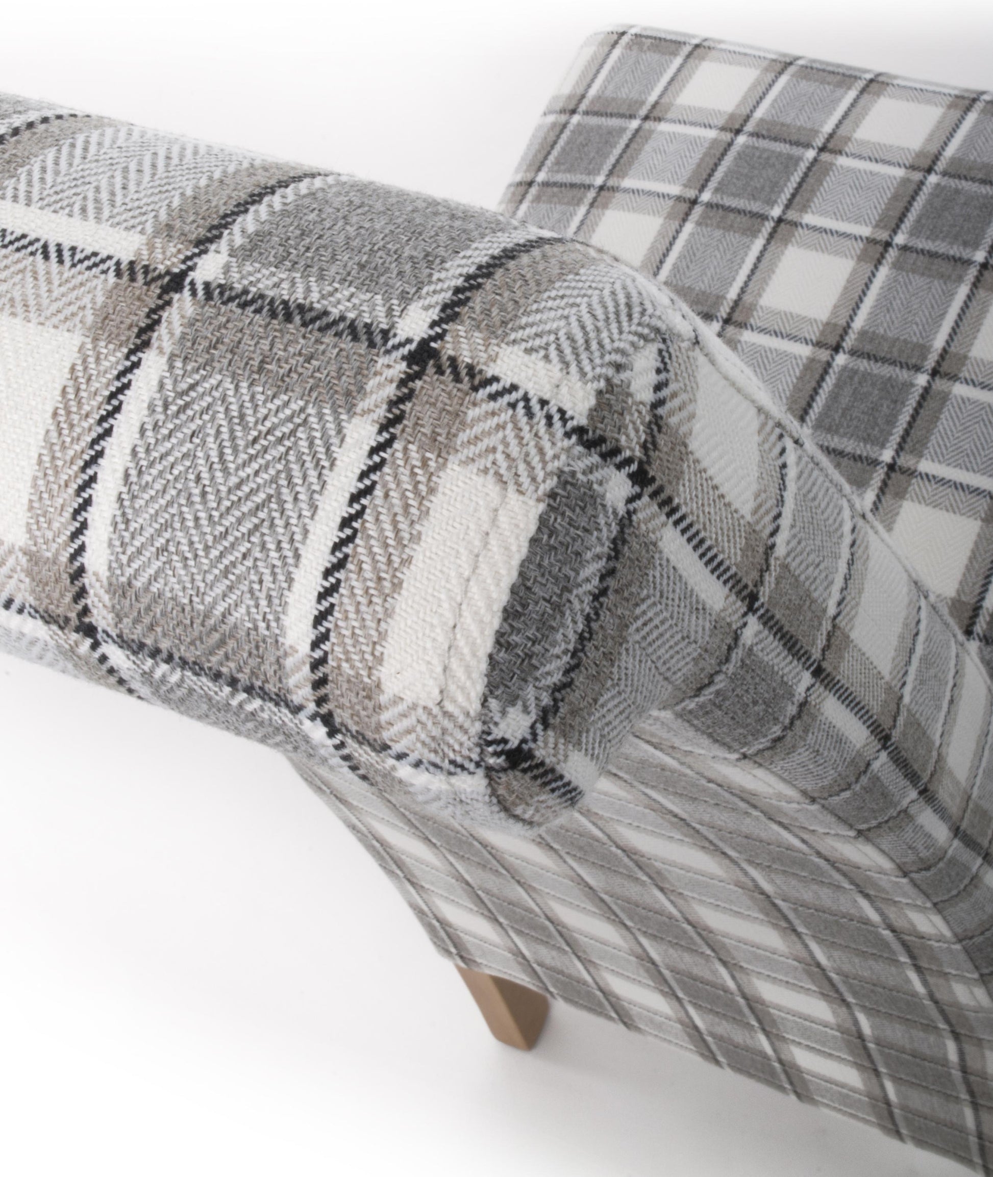 Krista Roll Back Herringbone Check Cappuccino Dining Chair - Blythe Living