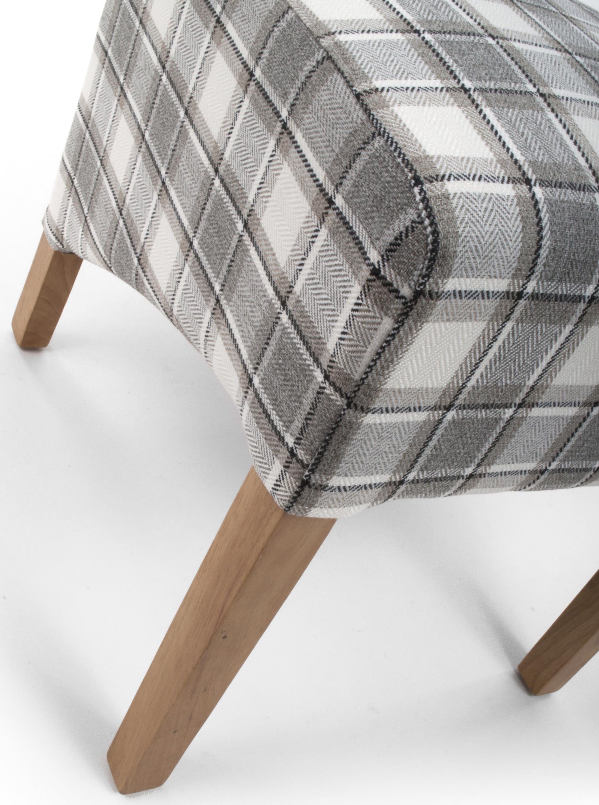 Krista Roll Back Herringbone Check Cappuccino Dining Chair - Blythe Living