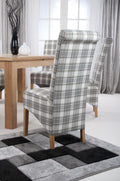 Krista Roll Back Herringbone Check Cappuccino Dining Chair - Blythe Living