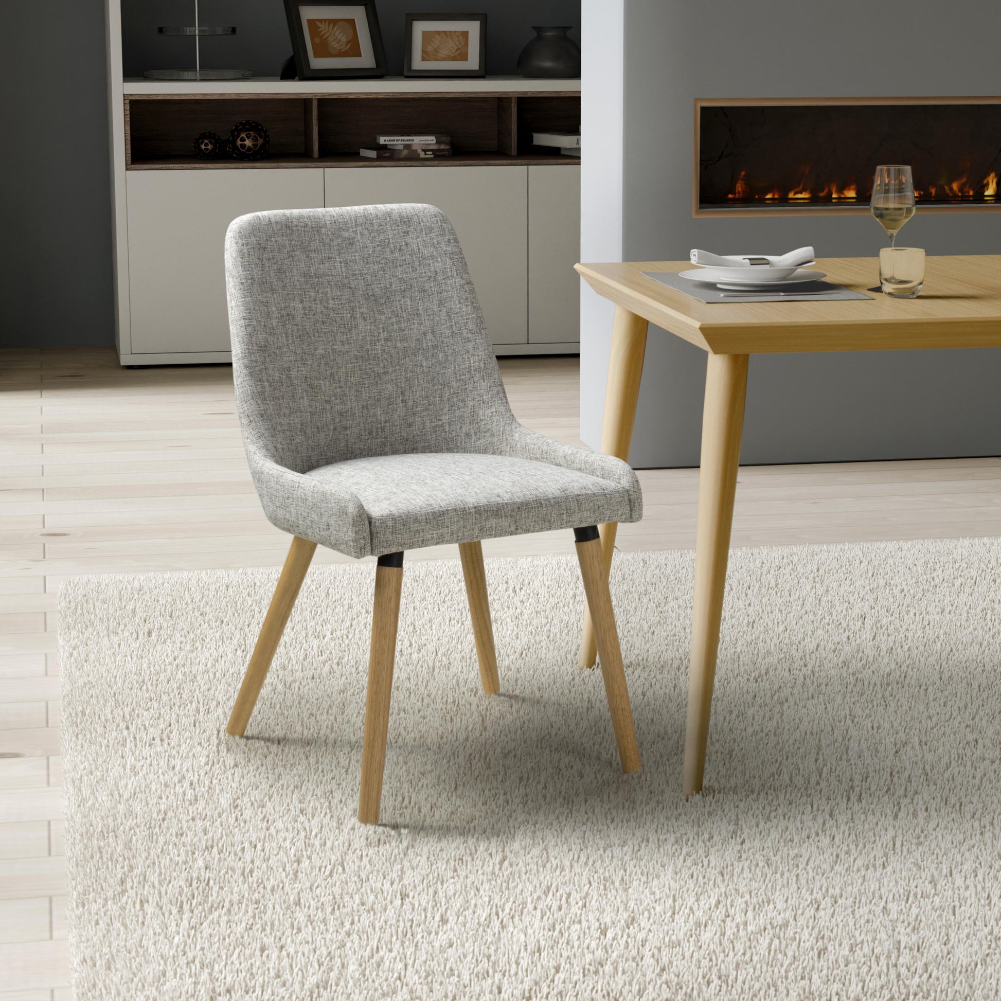 Capri Flax Effect Grey Weave Dining Chair - Blythe Living