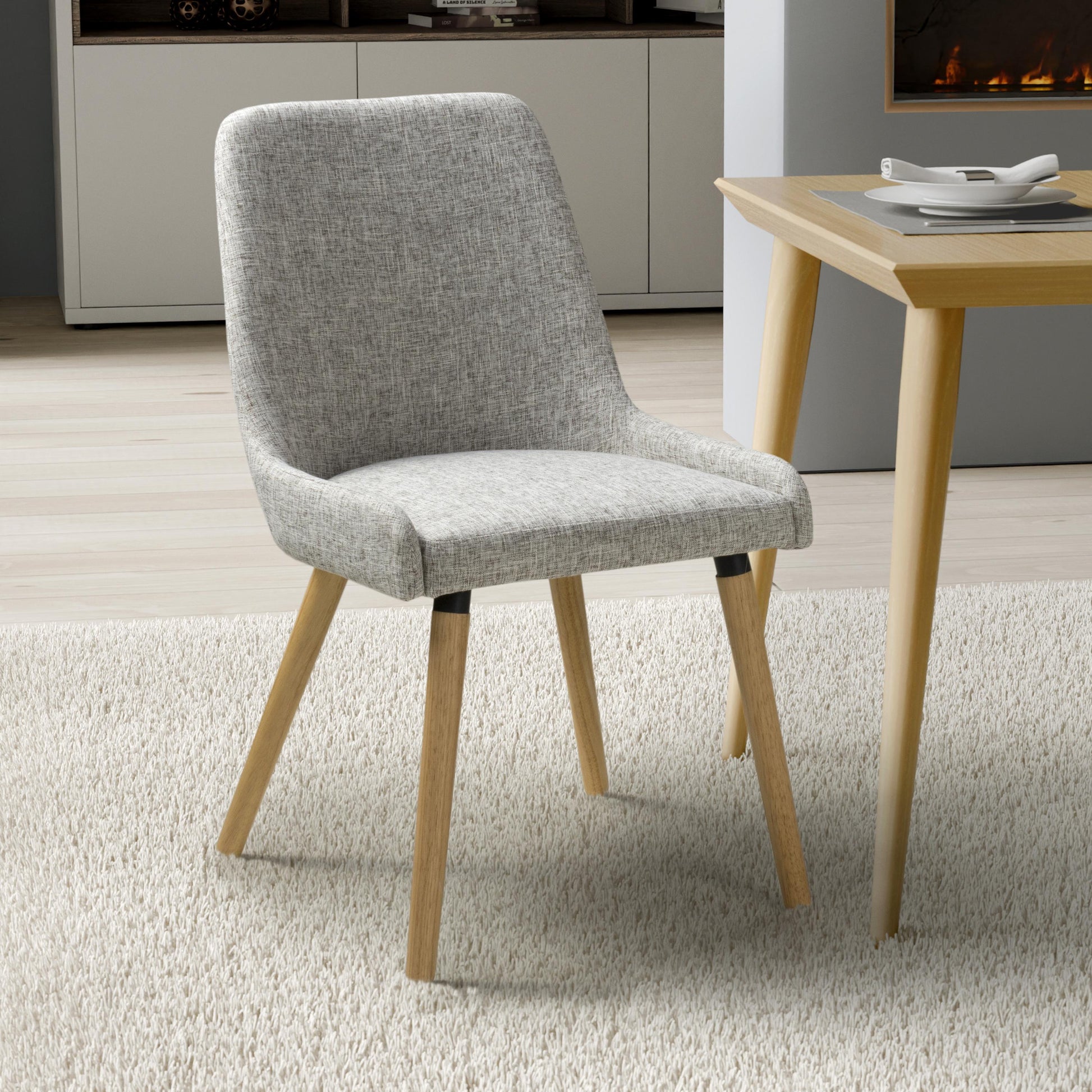 Capri Flax Effect Grey Weave Dining Chair - Blythe Living