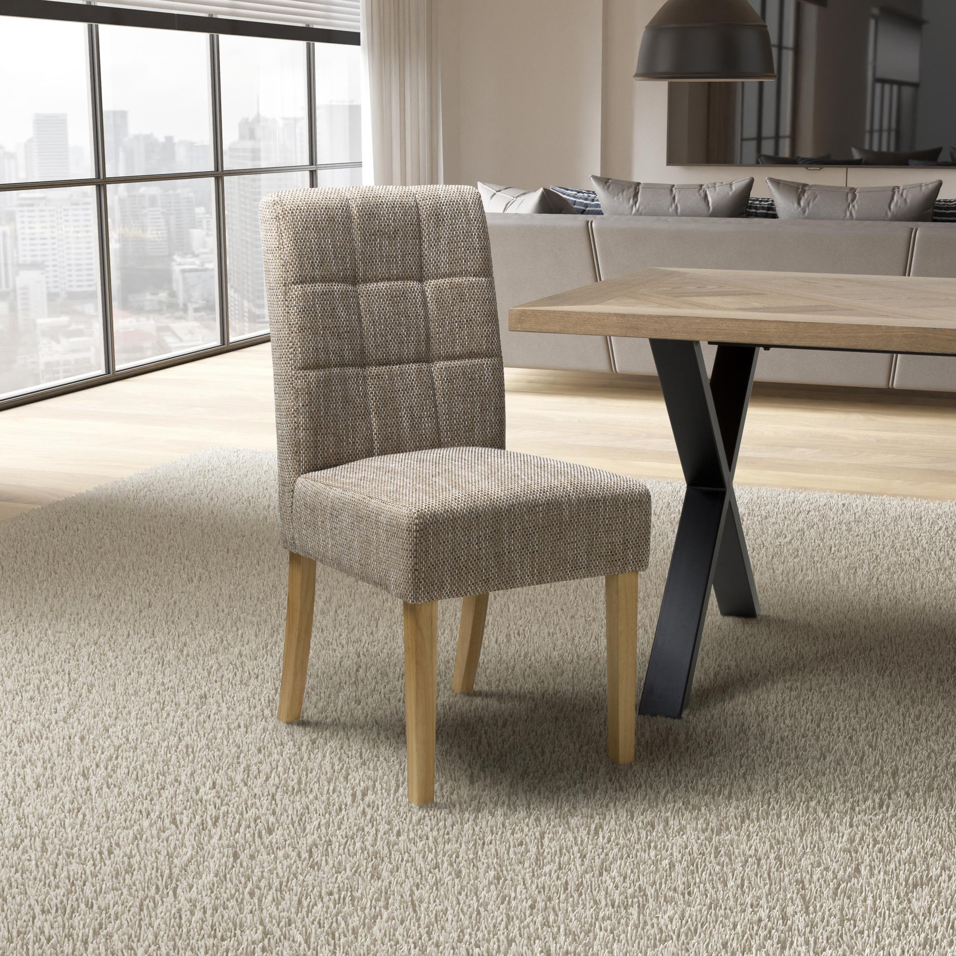 Moseley Tweed Oatmeal in Natural Legs - Blythe Living