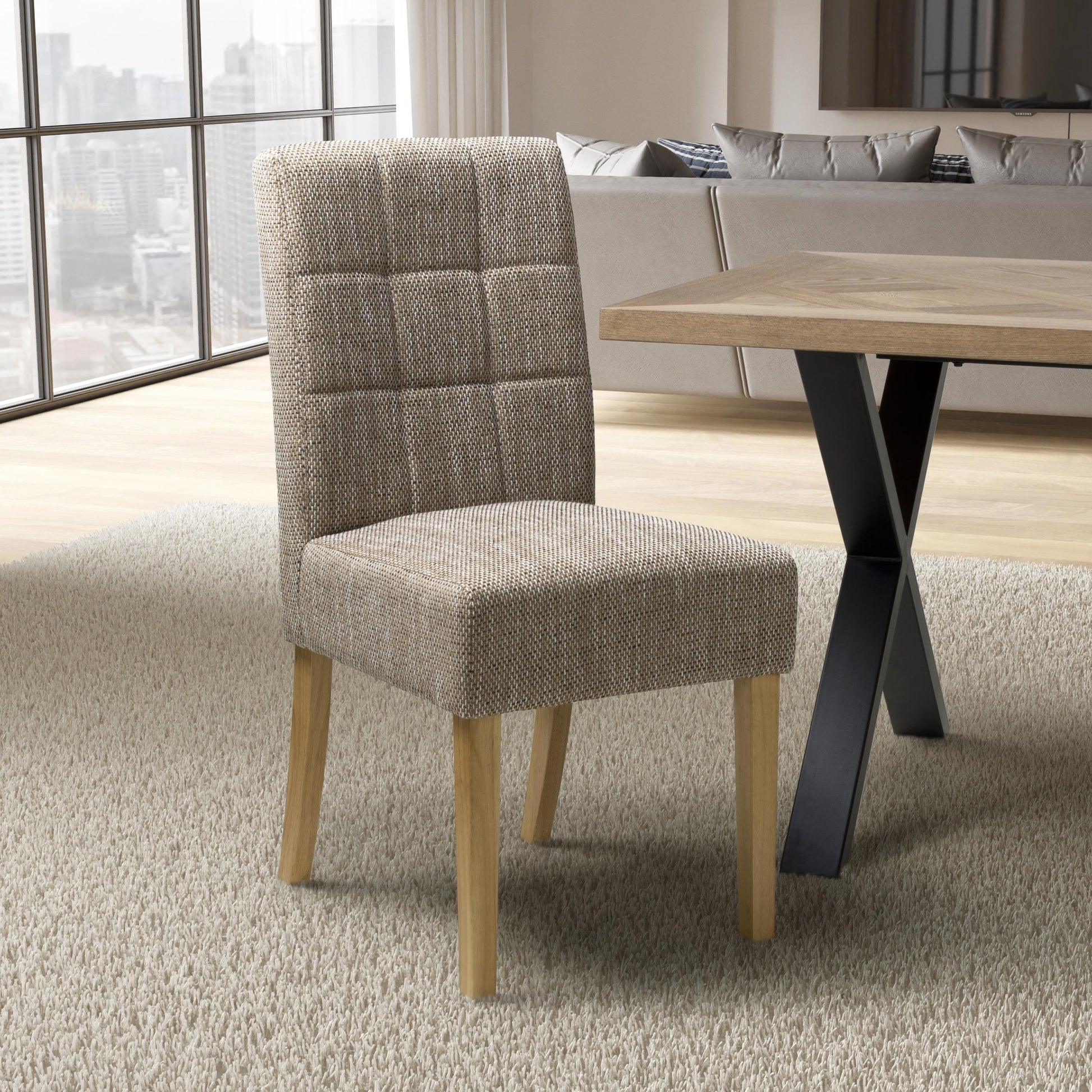 Moseley Tweed Oatmeal in Natural Legs - Blythe Living