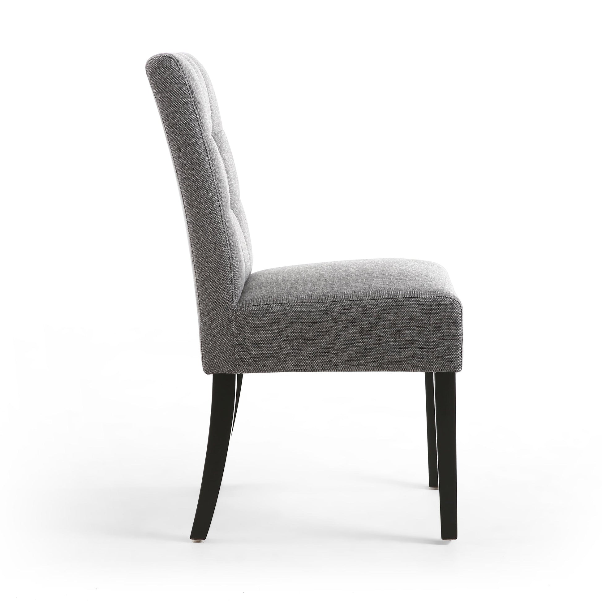 Moseley Linen Effect Steel Grey in Black Legs - Blythe Living