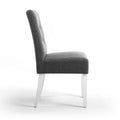 Moseley Linen Effect Steel Grey in White Legs - Blythe Living