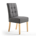 Moseley Linen Effect Steel Grey in Natural Legs - Blythe Living