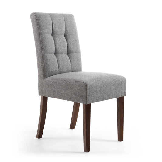 Moseley Linen Effect Steel Grey in Walnut Legs - Blythe Living