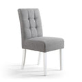 Moseley Linen Effect Silver Grey in White Legs - Blythe Living