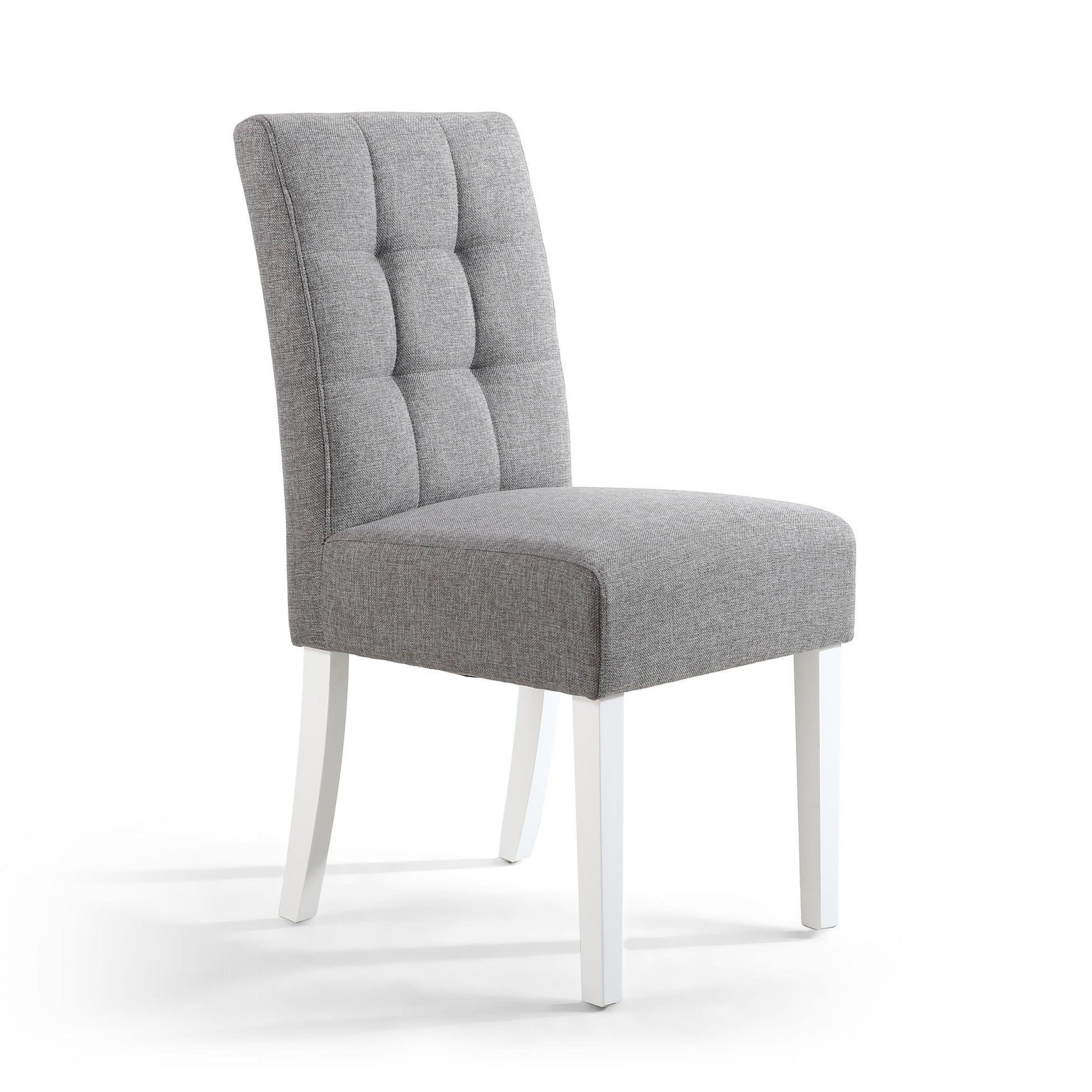 Moseley Linen Effect Silver Grey in White Legs - Blythe Living