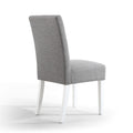 Moseley Linen Effect Silver Grey in White Legs - Blythe Living