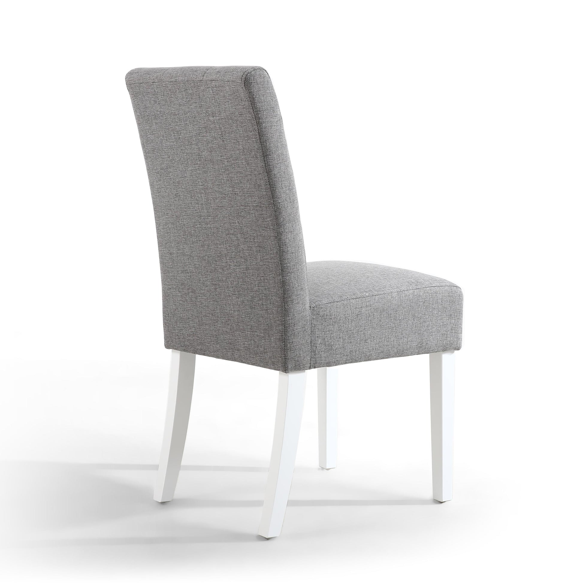 Moseley Linen Effect Silver Grey in White Legs - Blythe Living