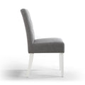 Moseley Linen Effect Silver Grey in White Legs - Blythe Living