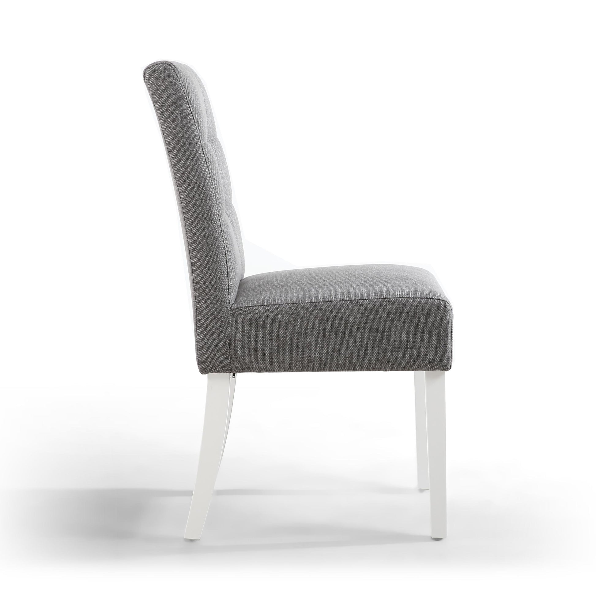 Moseley Linen Effect Silver Grey in White Legs - Blythe Living