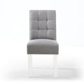 Moseley Linen Effect Silver Grey in White Legs - Blythe Living