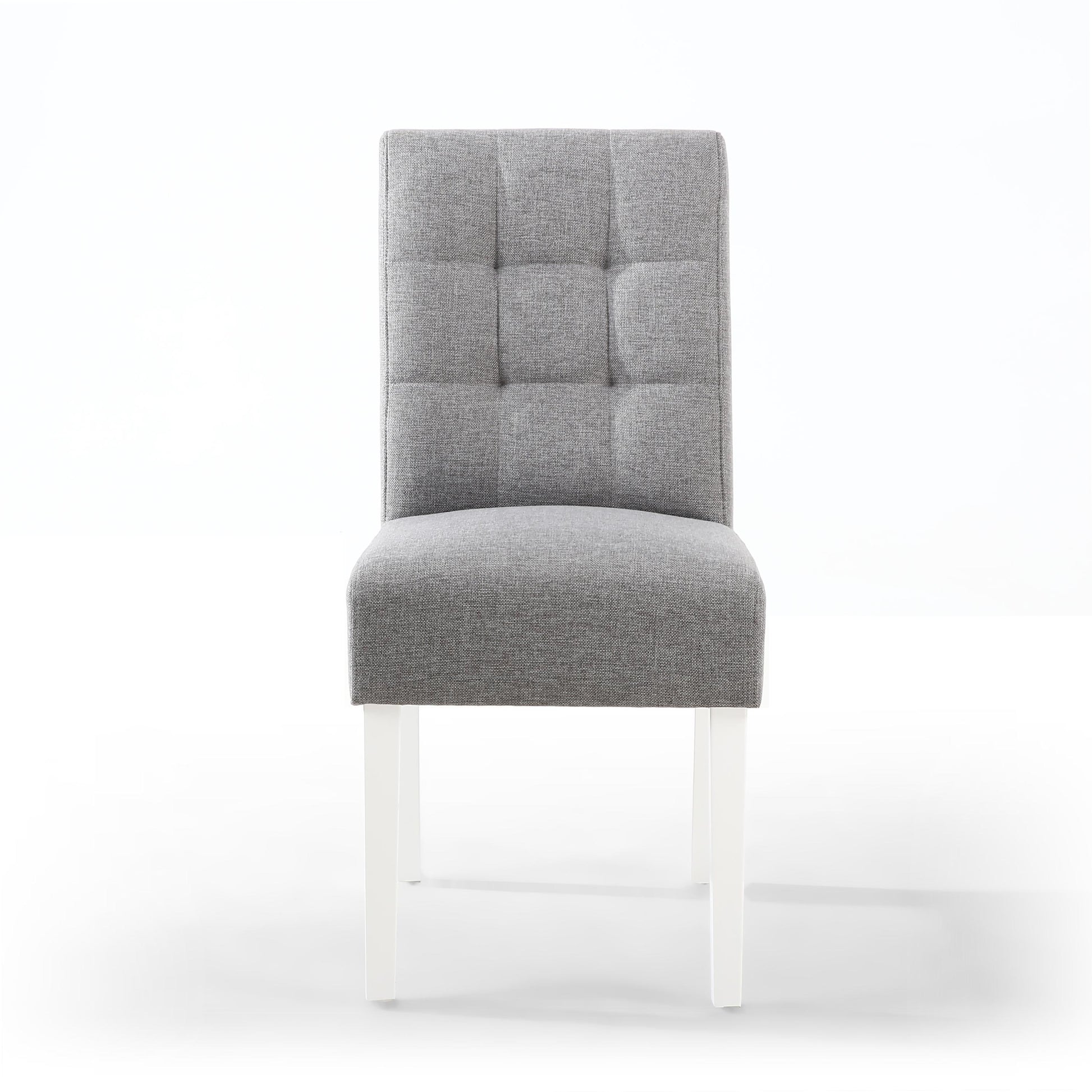 Moseley Linen Effect Silver Grey in White Legs - Blythe Living