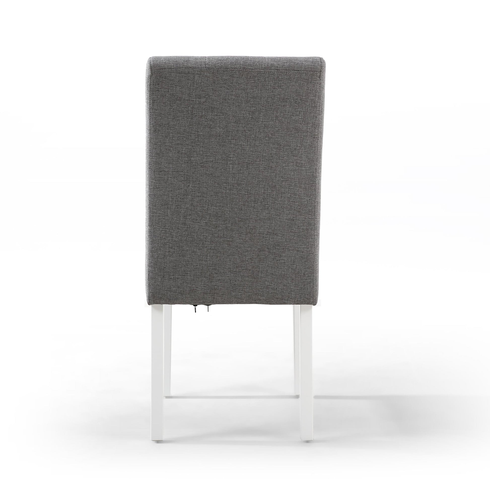 Moseley Linen Effect Silver Grey in White Legs - Blythe Living