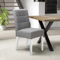 Moseley Linen Effect Silver Grey in White Legs - Blythe Living