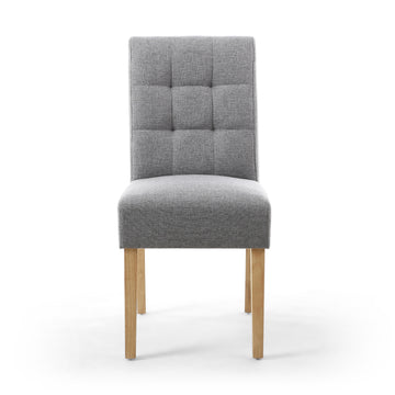 Moseley Linen Effect Silver Grey in Natural Legs - Blythe Living