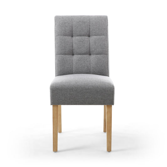 Moseley Linen Effect Silver Grey in Natural Legs - Blythe Living