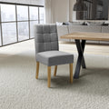Moseley Linen Effect Silver Grey in Natural Legs - Blythe Living