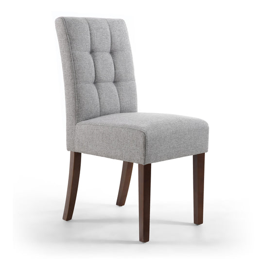 Moseley Linen Effect Silver Grey in Walnut Legs - Blythe Living