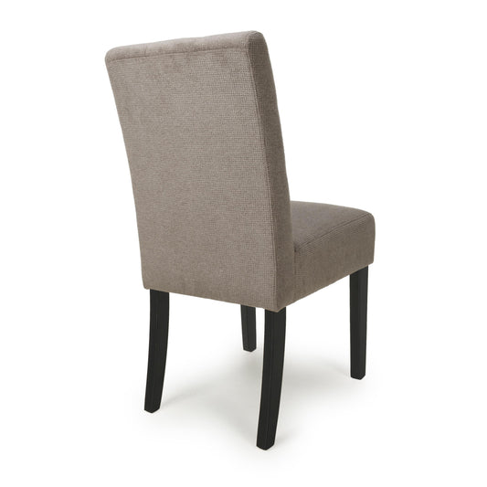 Moseley Flax Effect Light Brown Dining Chair in Black Legs - Blythe Living