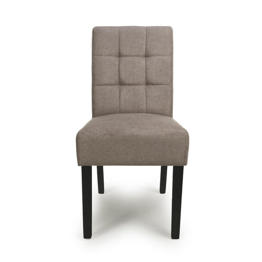 Moseley Flax Effect Light Brown Dining Chair in Black Legs - Blythe Living