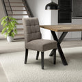 Moseley Flax Effect Light Brown Dining Chair in Black Legs - Blythe Living