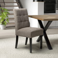 Moseley Flax Effect Light Brown Dining Chair in Black Legs - Blythe Living