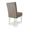 Moseley Flax Effect Light Brown Dining Chair in White Legs - Blythe Living