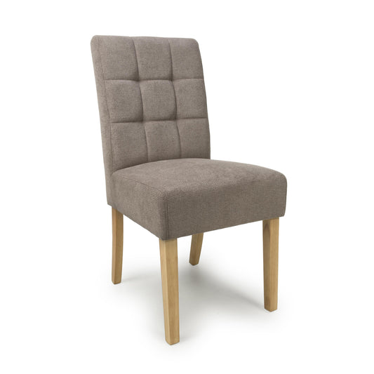 Moseley Flax Effect Light Brown Dining Chair in Natural Legs - Blythe Living