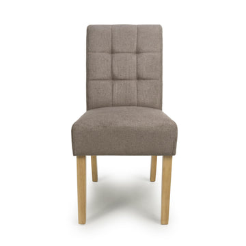 Moseley Flax Effect Light Brown Dining Chair in Walnut Legs - Blythe Living