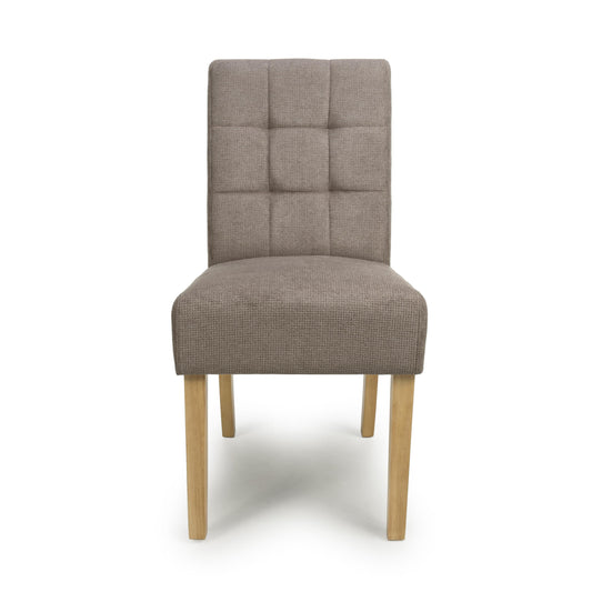 Moseley Flax Effect Light Brown Dining Chair in Natural Legs - Blythe Living