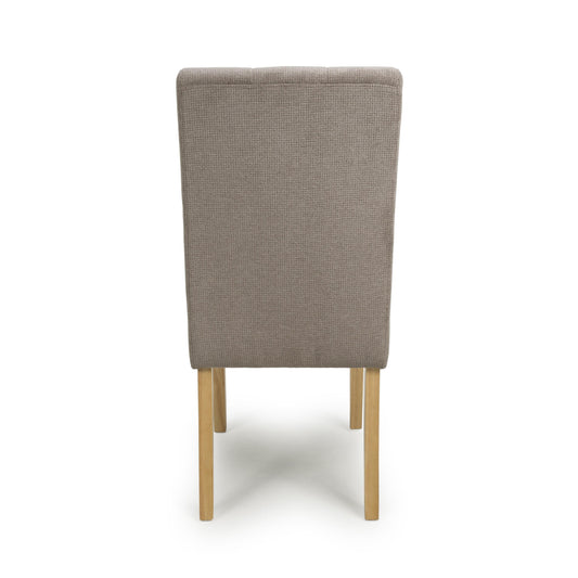 Moseley Flax Effect Light Brown Dining Chair in Walnut Legs - Blythe Living