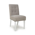 Moseley Weave Mocha Dining Chair in White Legs - Blythe Living