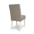 Moseley Weave Mocha Dining Chair in White Legs - Blythe Living