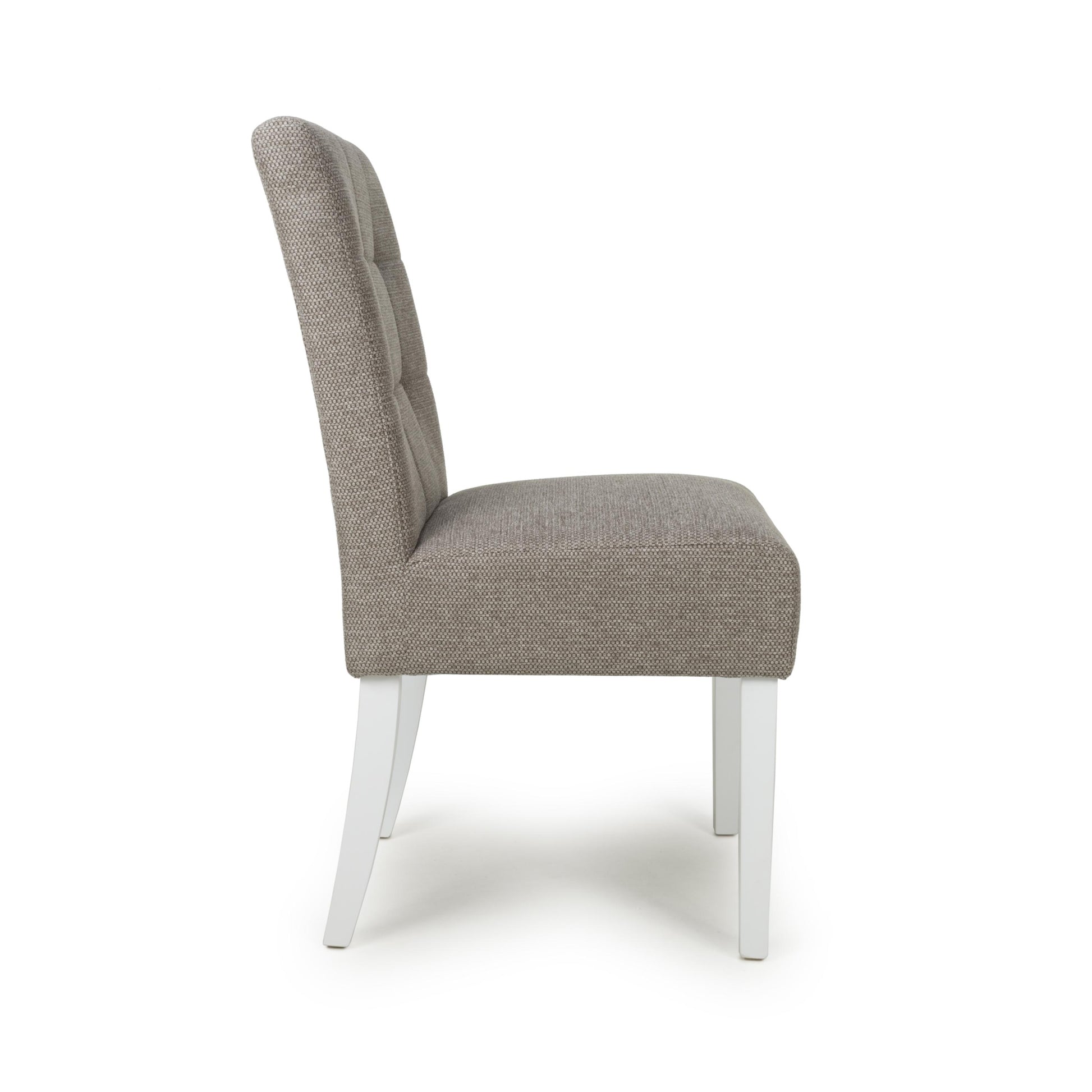 Moseley Weave Mocha Dining Chair in White Legs - Blythe Living
