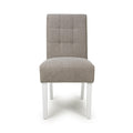 Moseley Weave Mocha Dining Chair in White Legs - Blythe Living