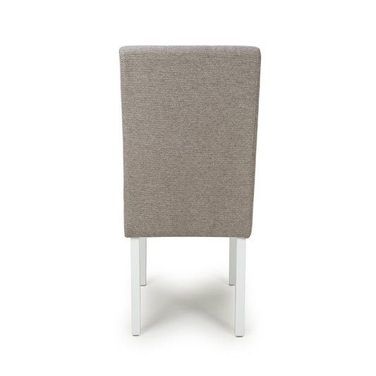 Moseley Weave Mocha Dining Chair in White Legs - Blythe Living