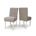Moseley Weave Mocha Dining Chair in White Legs - Blythe Living