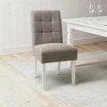 Moseley Weave Mocha Dining Chair in White Legs - Blythe Living