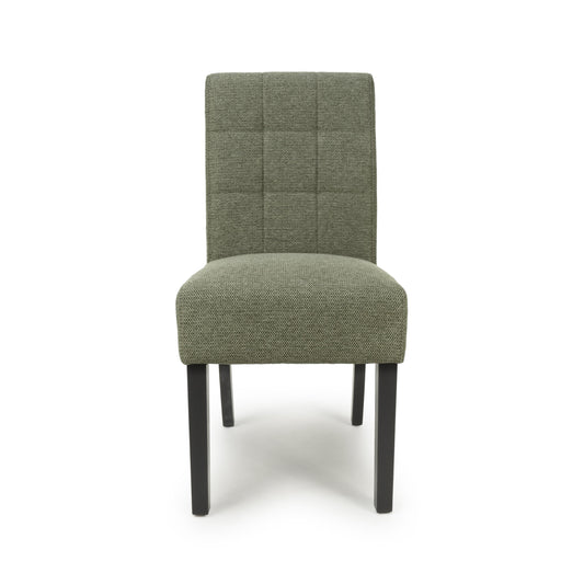 Moseley Weave Green Dining Chair in Black Legs - Blythe Living